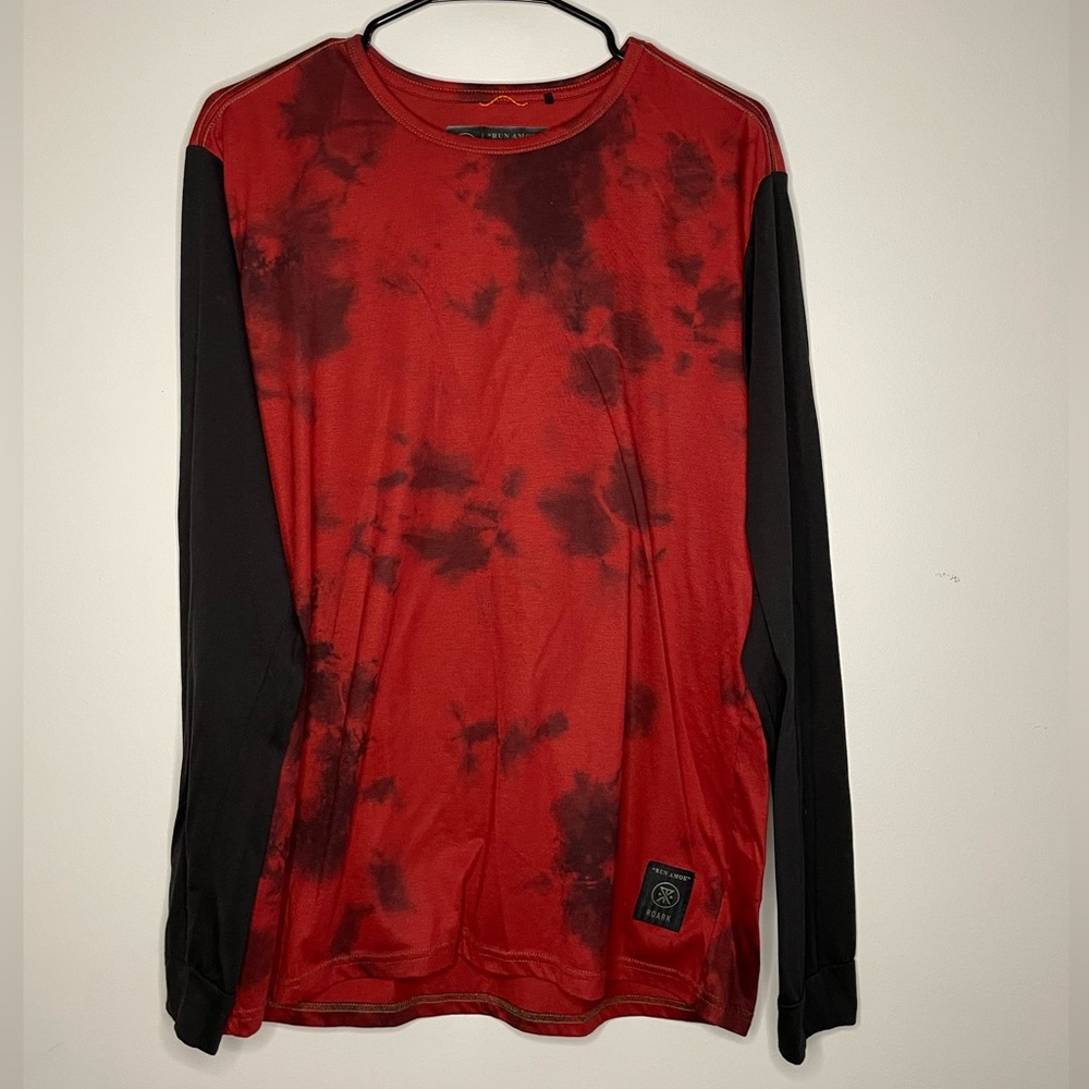 Roark Run Amok Long Sleeve Red Tie Dye Mens Large